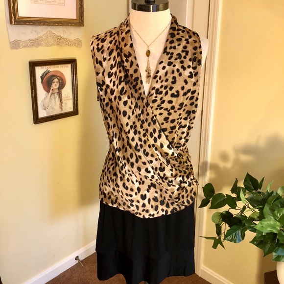 Calvin Klein Tops - CK Animal Print Wrap Blouse
